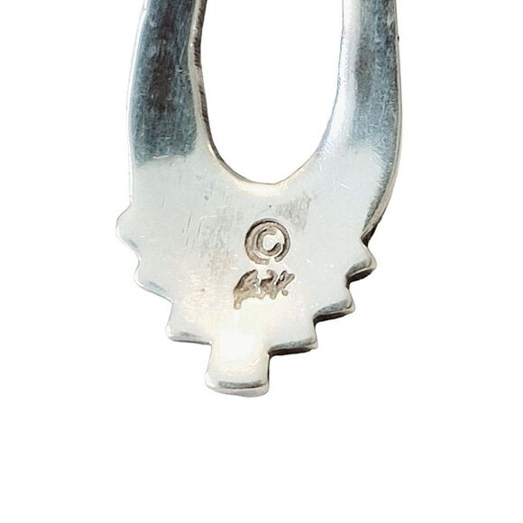 Carolyn Pollock Vintage Sterling Silver Turquoise Western Drop Earrings - Picture 5 of 6